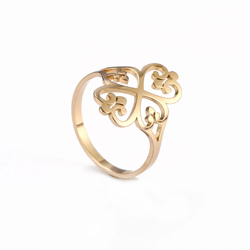 Edelstahl Hohl Pfirsich Herz Ringe Für Frauen Vorschlagen, Verlobung, Hochzeit Ring Vintage-Schmuck Anillos Valentinstag Geschenk – Detail 6