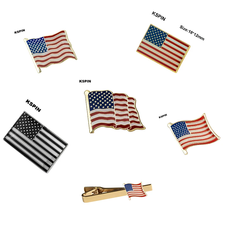 Klipsy do odznak z flagą USA Przypinki do klapy Broszki Przypinki z flagą Broszki Odznaki