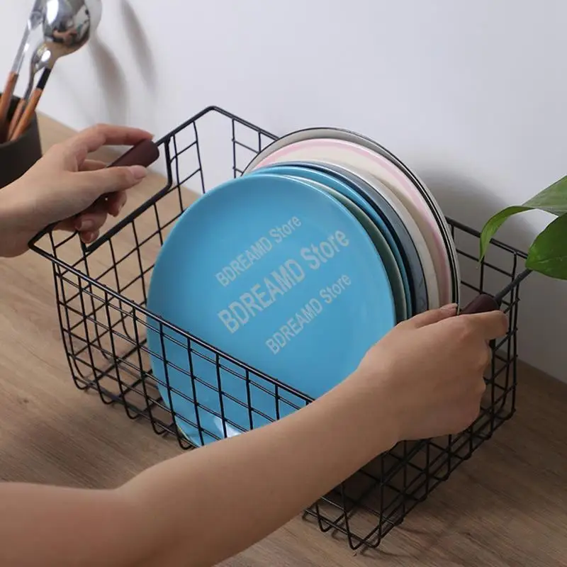 ABJY-일본 단철 보관 바구니 간단한 욕실 스낵 주최자 책 홀더 주방 잡화 용기