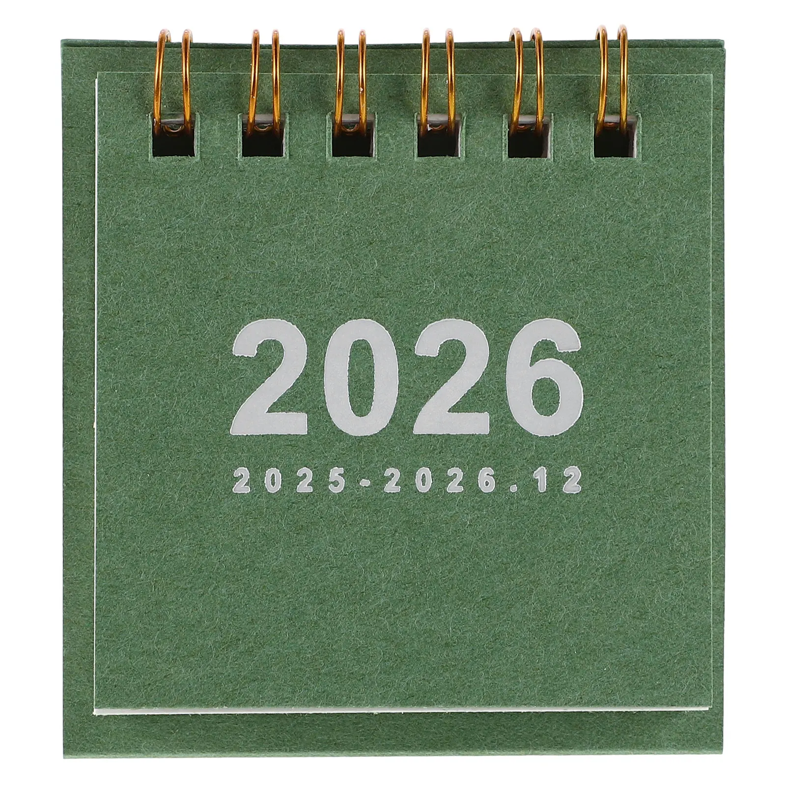 2026 ปฏิทินตั้งโต๊ะขนาดเล็กแบบพกพาขนาดเล็กสำหรับวางแผนตารางรายวันโฮมออฟฟิศโรงเรียนใช้สีเขียวน้ำหนักเบาทรงหรูหรา