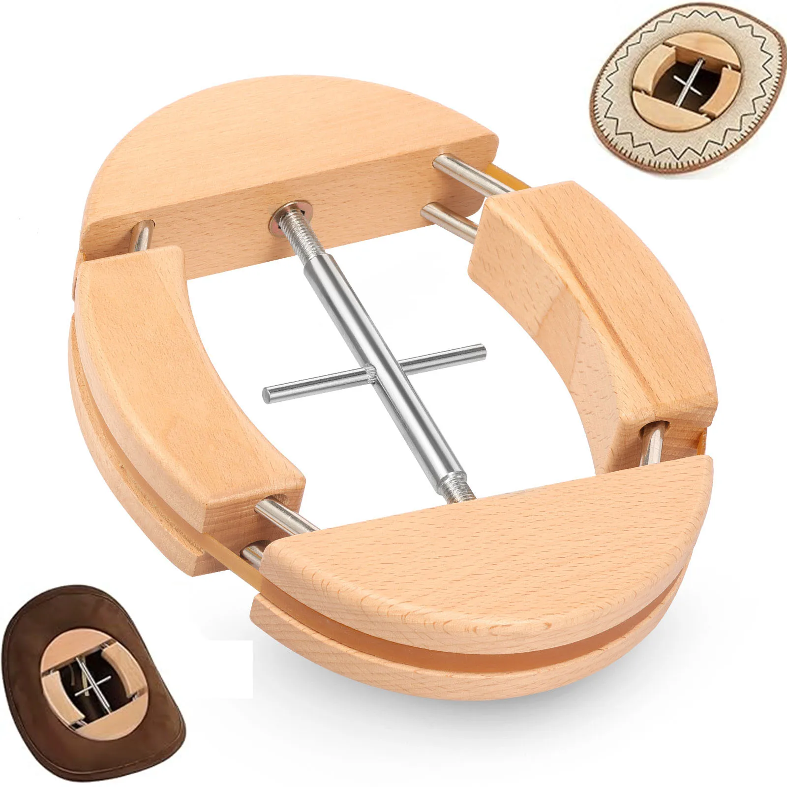 Repacego Adjustable Wooden Hat Stretcher Cap Shape Maintainer Premium Fedora Hat Rack for Storage Cowboy Baseball Hat Holders