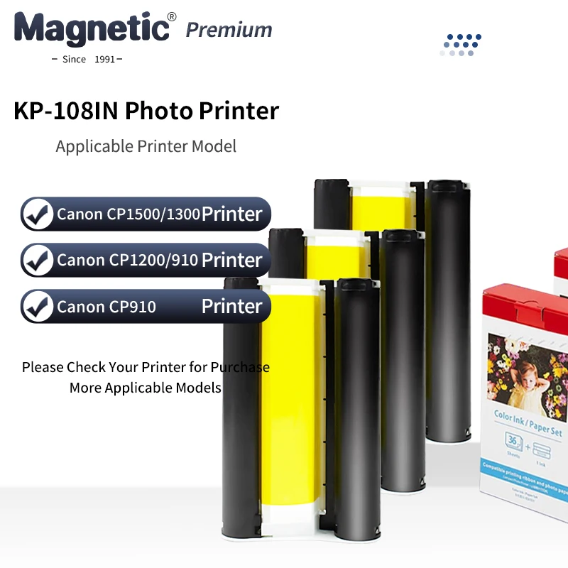 

KP-108IN CP1500 Compact Photo Printer Kit Wifi wireless for Canon KP-108IN RP-108 KP-36 KC-36 KL-36 Photo Paper 6 inch