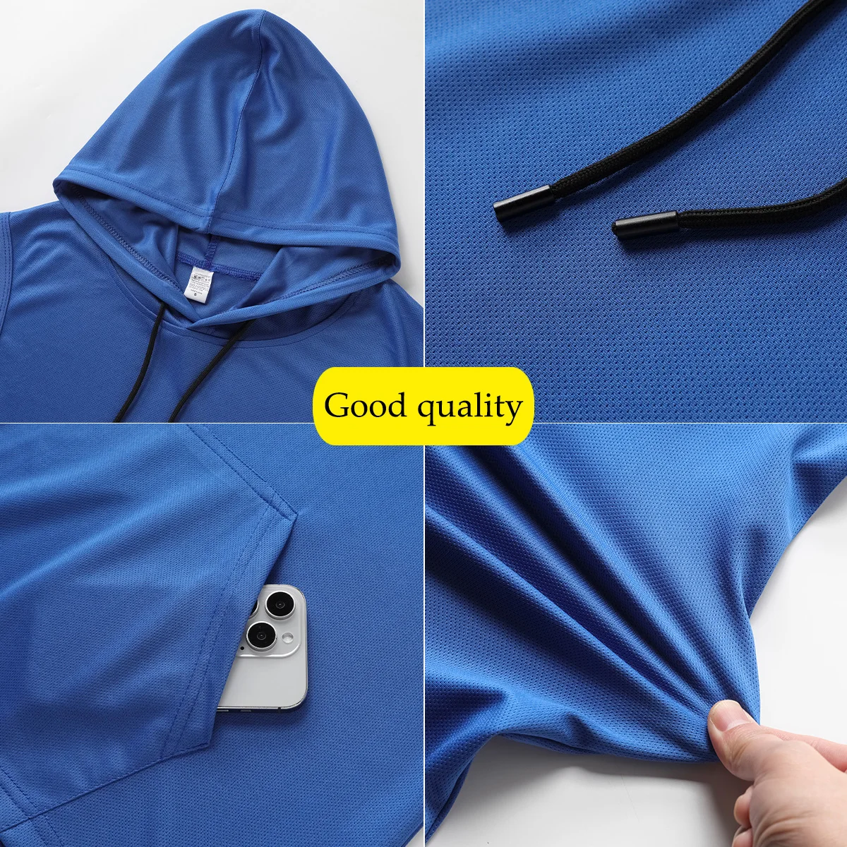 [USA Size] Quick-Dry GYM T-Shirt Sports Streetwear Fashion Hoodie T Shirt Black 2025 Summer Short Sleeves Top Tees Tshirt image 6