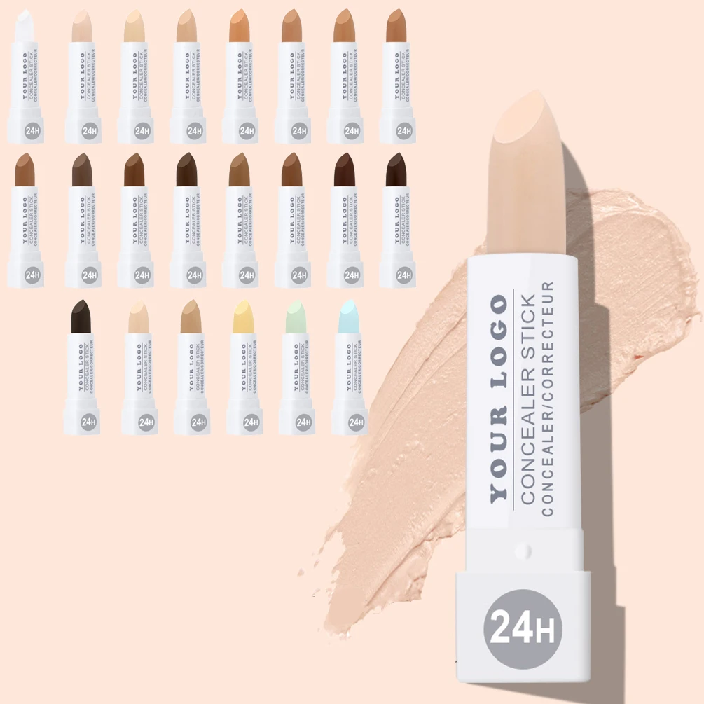 Corrector en barra de etiqueta privada, 22 colores, logotipo personalizado de larga duración, maquillaje no comedógeno, mate Natural, resistente al agua, sin crueldad