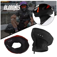 Babero Universal para casco de motocicleta, correa con cremallera trasera con pegamento Ultra duro, resistente al viento, a prueba de ruido, negro, aislamiento para mantener el calor, 1 ud.