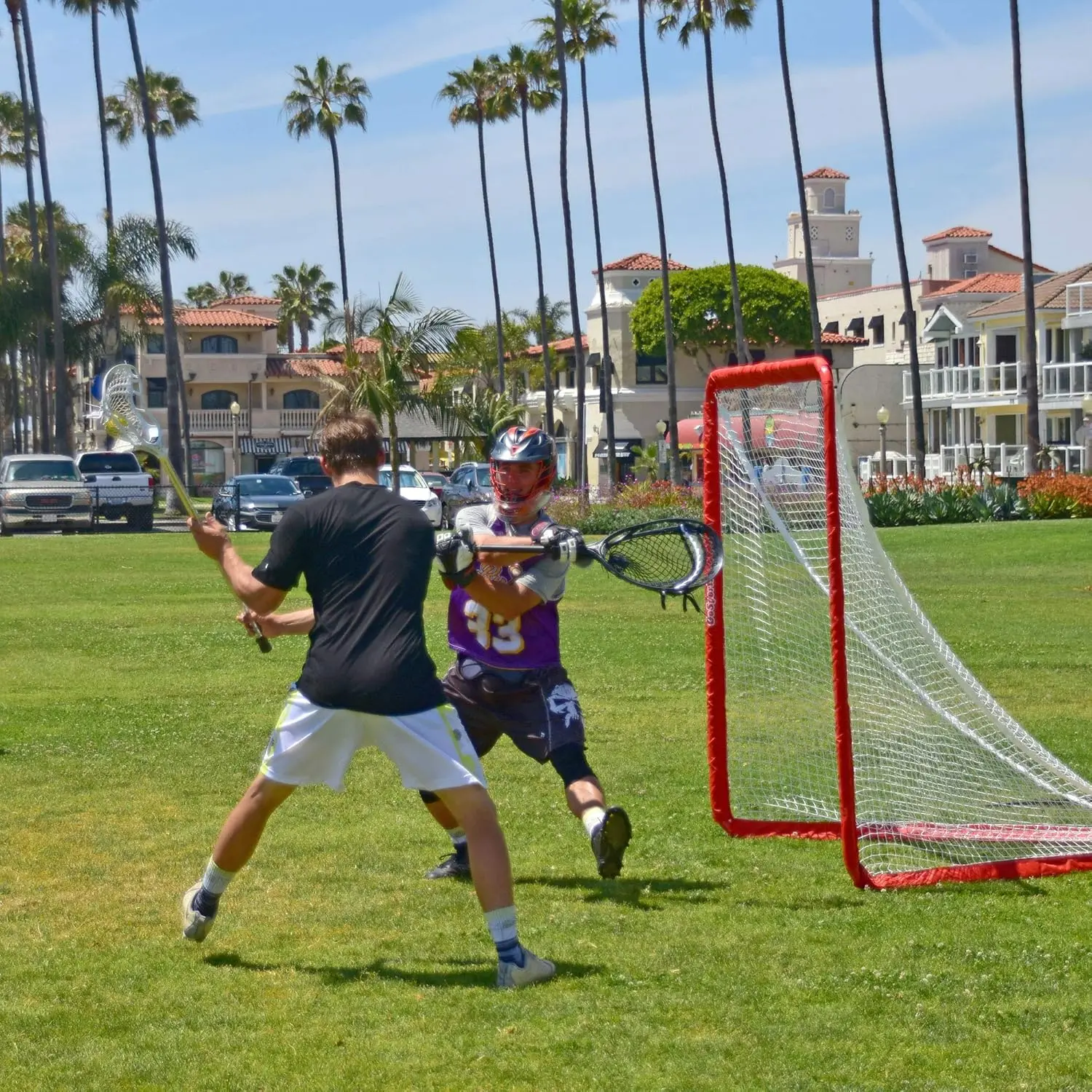 Regulatie 6' x 6' Lacrosse Net met Stalen Frame - Het enige echte draagbare Lacrosse Doel, Achtertuin Installatie in Minuten