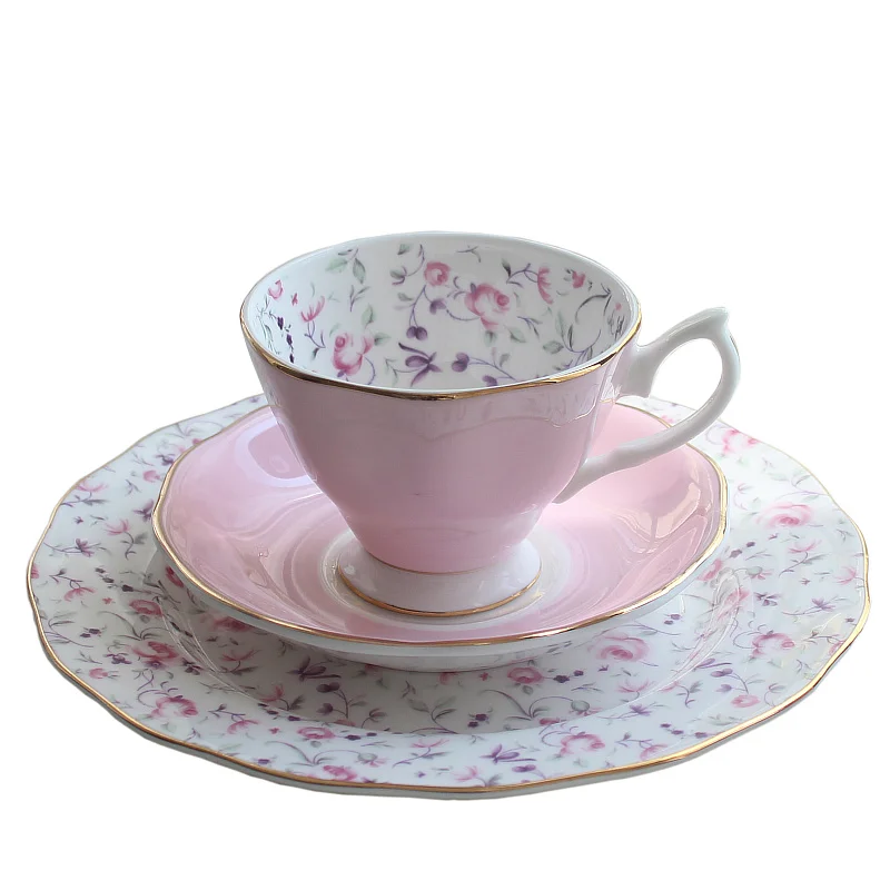 

European bone China coffee cup girl English afternoon tea red teacup teapot tea set cute pink cup ceramics