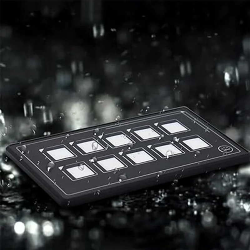 AA86 10-битная панель переключателя Bluetooth, вспомогательная панель кнопочного переключателя, коробка переключателя управления мембраной с сенсорной подсветкой, легко в использовании