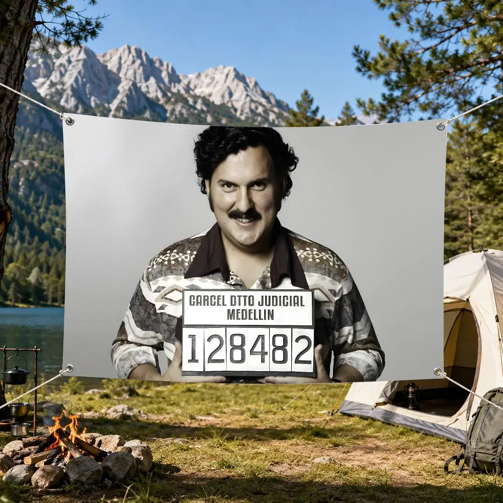 TV Series N-Narcos Pablo Escobar Flags Aesthetic Wall Tapestry Printed Wall Hanging Living Room Party Outdoor Decor