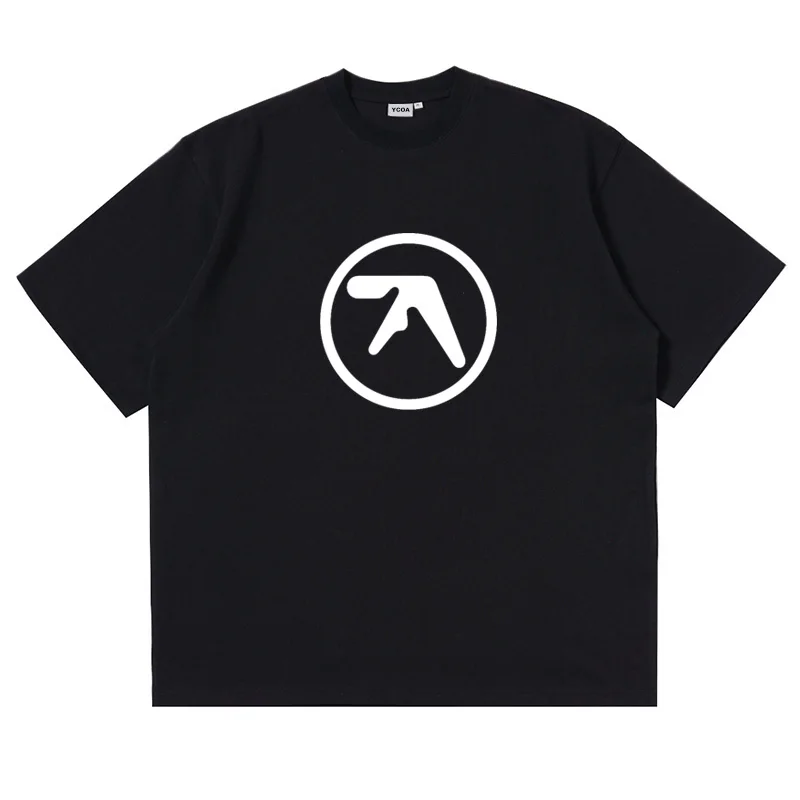 

Women's T-Shirt Aphex Twin Black Print Cotton Graphic Oversized Korean Fashion Short Sleeve Tops Tees Y2k Streetwear Clothing