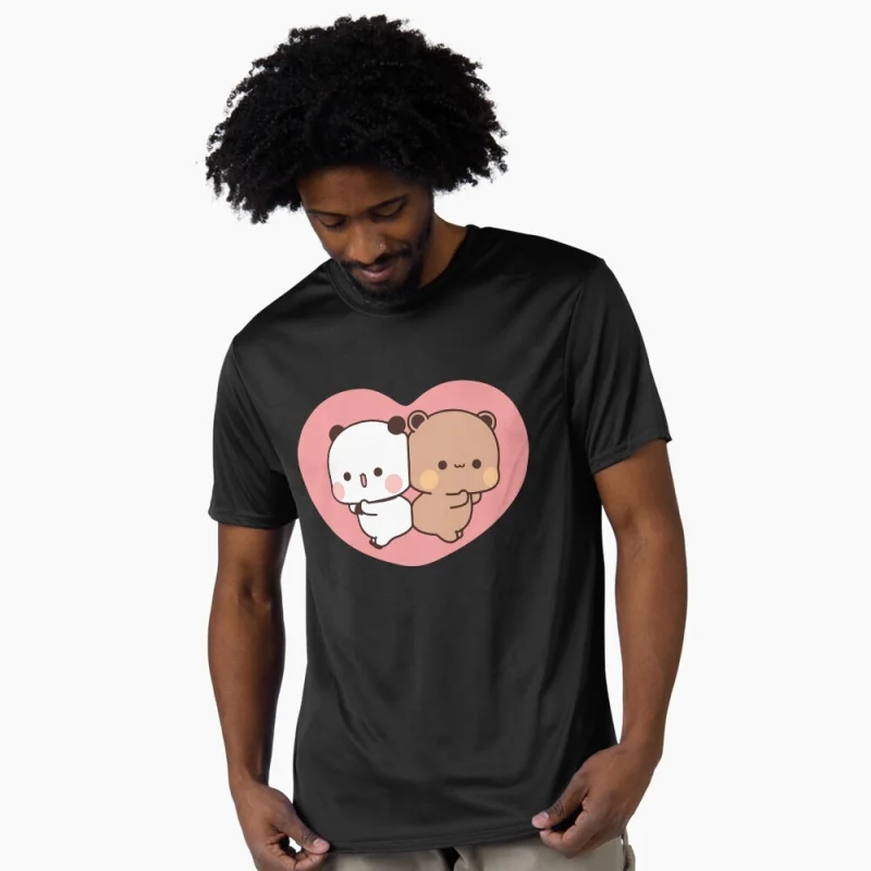 Bubu and Dudu Celebrating Valentine's Day Gift t shirt ‌kawaii‌ Panda Bear Cartoon Graphic tee Cute Y2K Clothes All size Tee