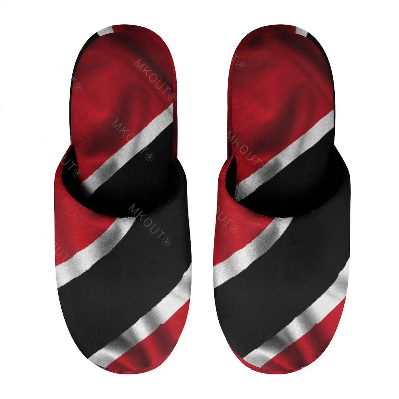 Trinidad And Tobago Flag (3) Warm Cotton Slippers For  Men Women Thick Soft Soled Non-Slip Fluffy Shoes  Indoor House Slippers S