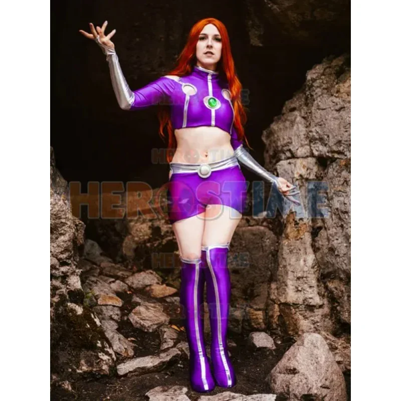 Bambini Adulti Starfire Costume Cosplay Spandex Zentai Suit Halloween donna Ragazze Donna NUOVA Tuta da festa sexy MN11