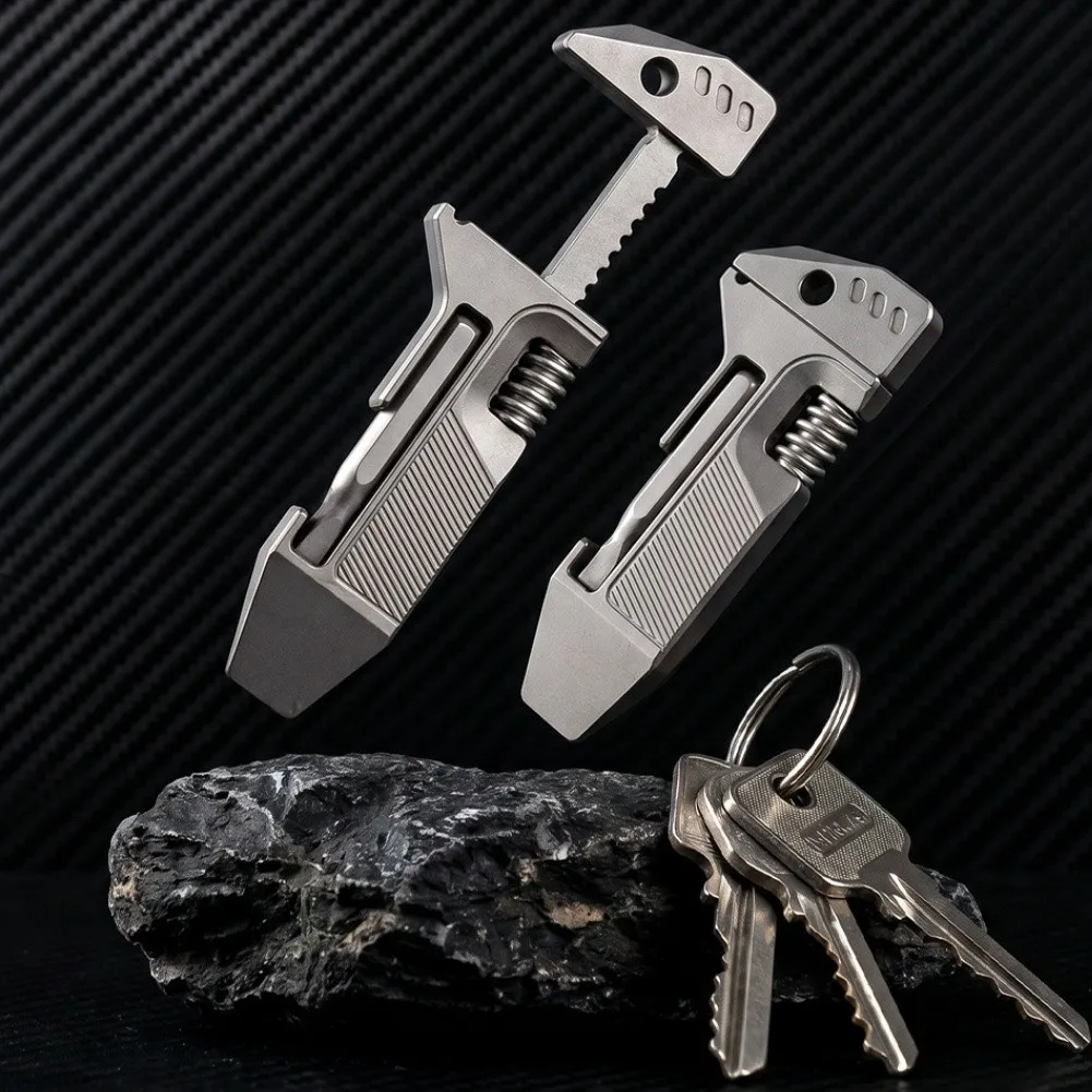 Gray Adjustable Wrench 60mm Pocket Multi Tool With Screwdriver Pry Bar Bottle Opener For EDC Keychain Repair