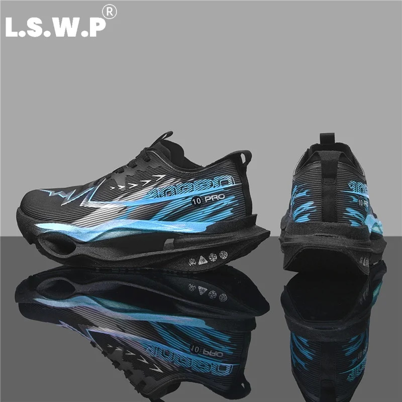 Unisex Professional Carbon Plate Racing Running Shoes with Hollow Out Sole and Rebound Technology, Lightweight Breathable Mesh Running Shoes, Non-Slip and Wear-Resistant, Suitable for Teenagers, Campus Jogging, Heavy Weight Individuals, Outdoor Long-Distance Running Training, Multi-Color Sports Shoes - view 4