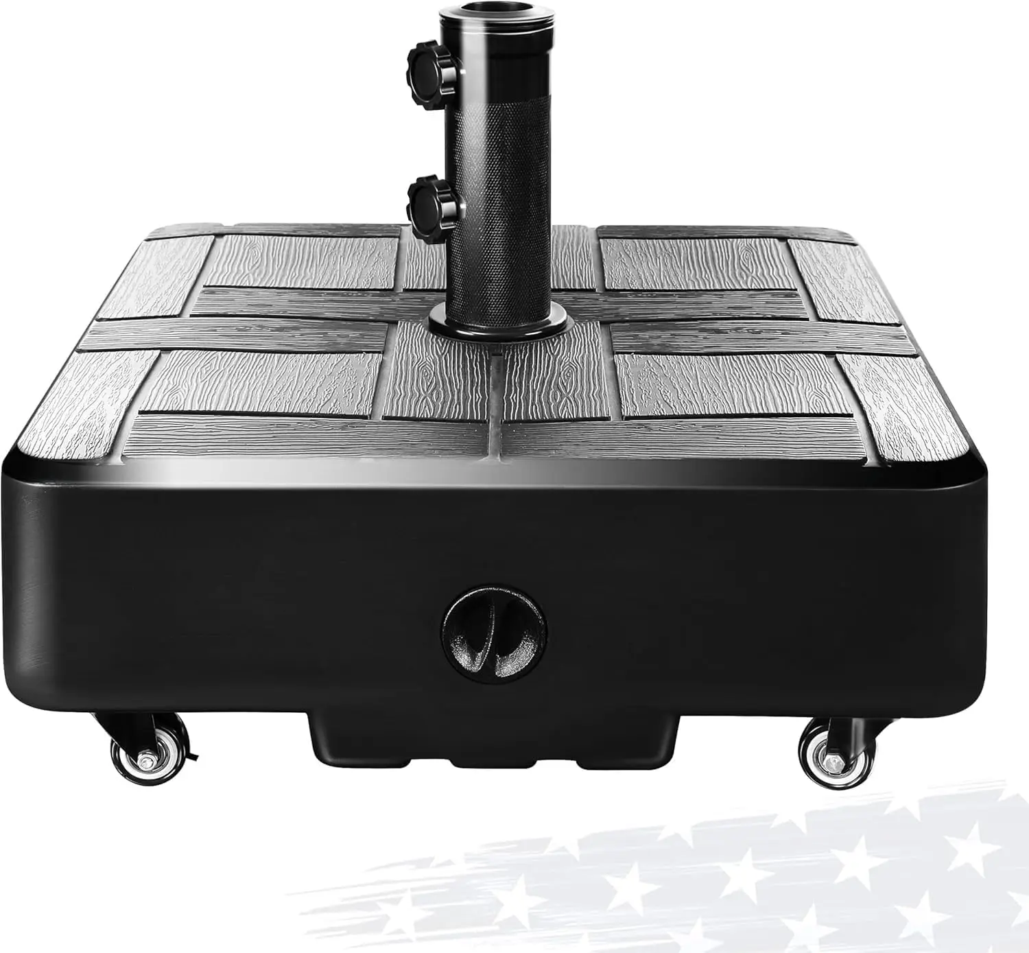 Umbrella Base with Wheels, 100 LBS Heavy Duty Patio Umbrella Stand, Fillable Weighted Umbrella Base Holder for Patio, De