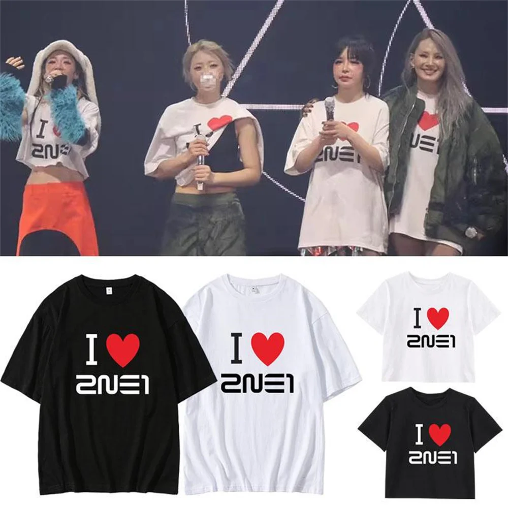 KPOP 2NE1 2024 Fan Meeting Clothes WELCOME BACK Concert Cotton Short-Sleeved Loose T-shirt Park Bom CL Park Sandara Fans Gift