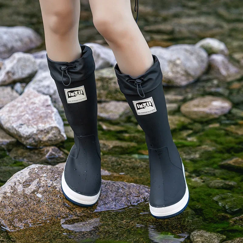 Rubber Boots for Couples High Rain Shoes Waterproof Galoshes Husband Fishing Work Garden Rainboots Women and Men Rubber Shoes88