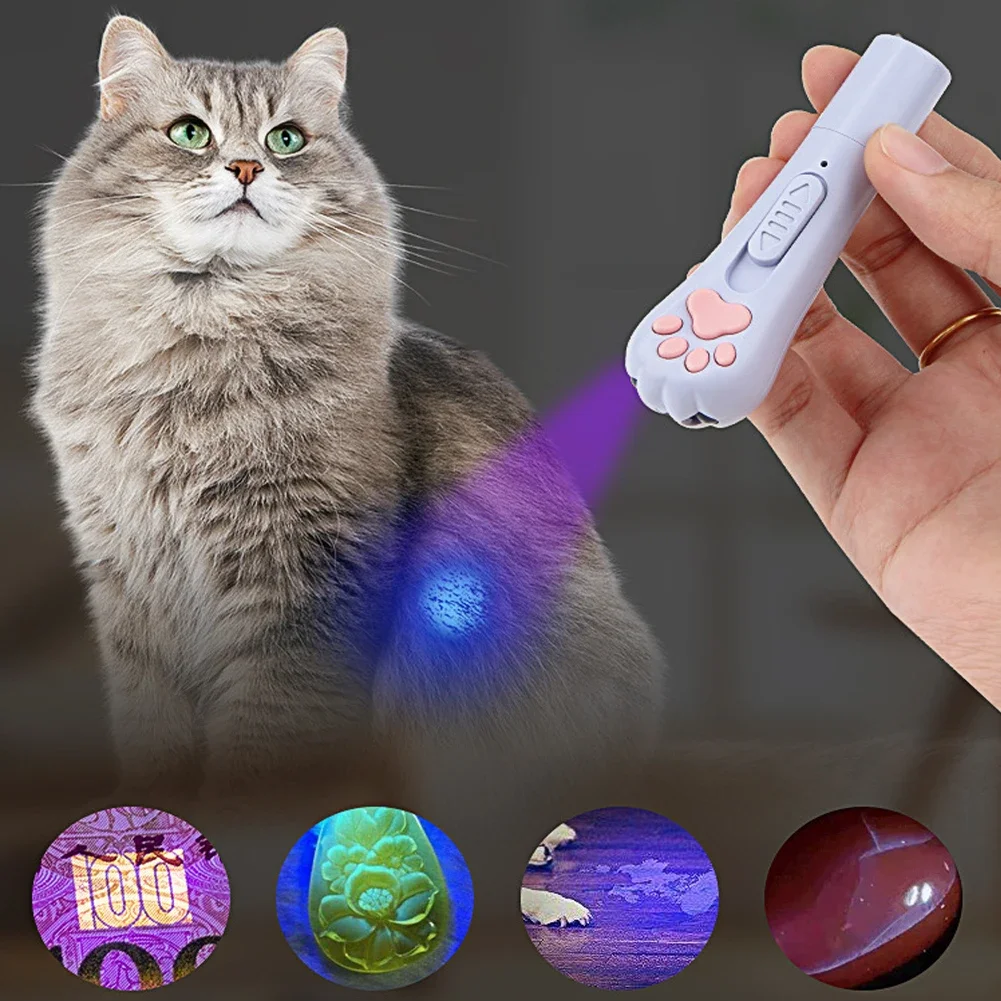 3-in-1 Interactive USB Rechargeable Pet Cat Laser Toys Multifunctional Interactive Infrared Teaser Lighting Cat Chaser Stick