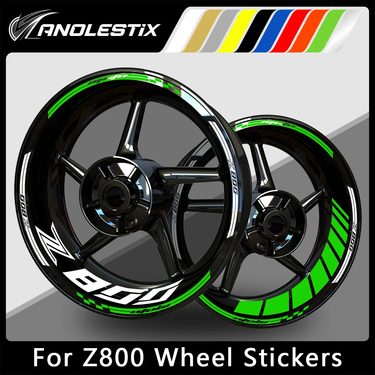 

AnoleStix Reflective Motorcycle Wheel Sticker Hub Decal Rim Stripe Tape For Kawasaki Z800 2024 2023 2022 2021 2020 2019 2018