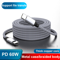 Fast Charging Type C Cable PD 60W Usb C Cable Dual type c charger cable for Huawei Xiaomi Samsung Ipad Tablet Laptop 1/2/3/5/8m