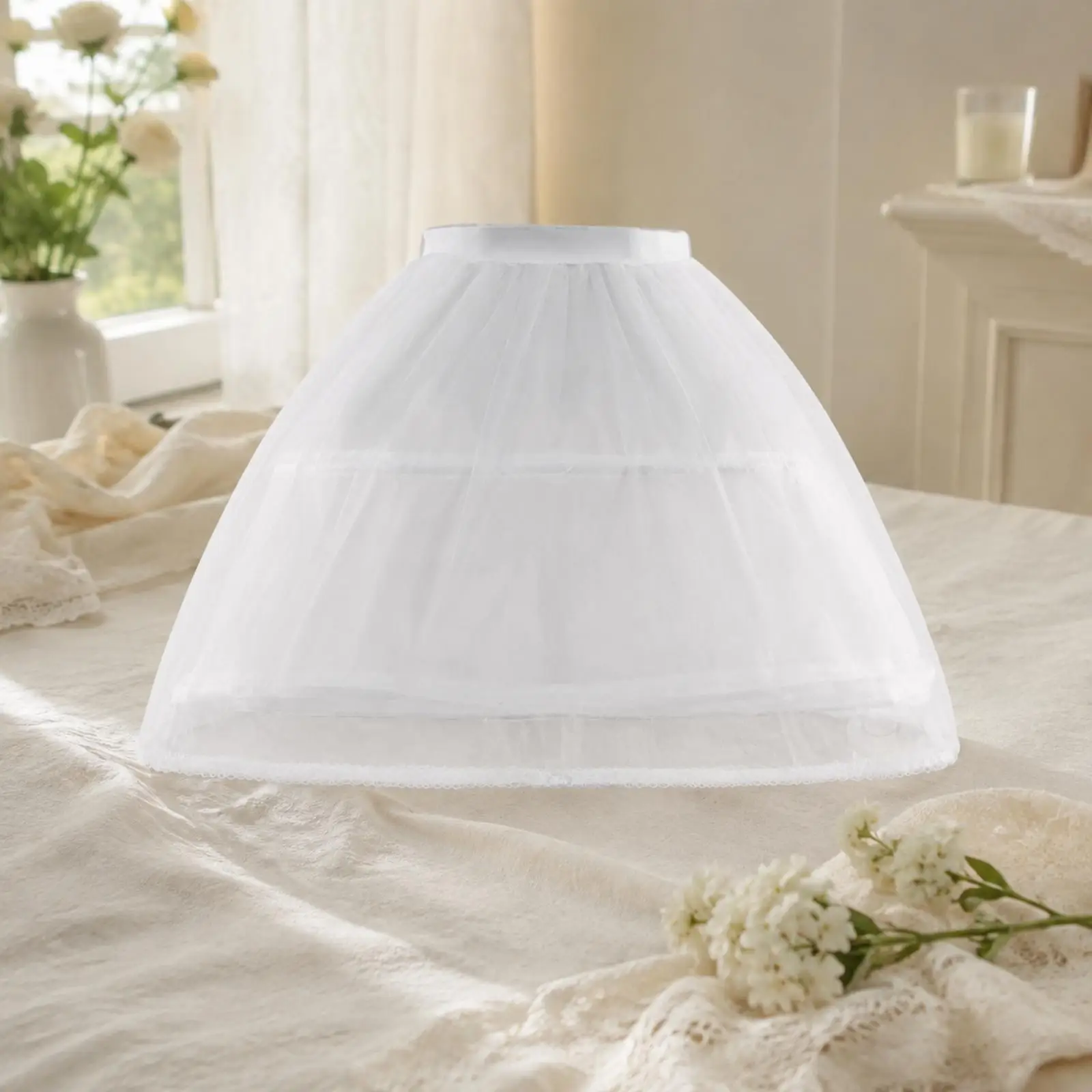 Waist-Length Petticoat with Steel Hoops Voluminous Lolita Petticoat Structured Cage Skirt for Cosplayers, Stage Costumes