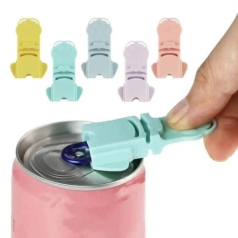 1/5 Pcs Portable And Simple Can Opener Macaron-Colored Cat Paw Shape Bottle Cap Remover Reusable Bottle Opener Kitchen Tools