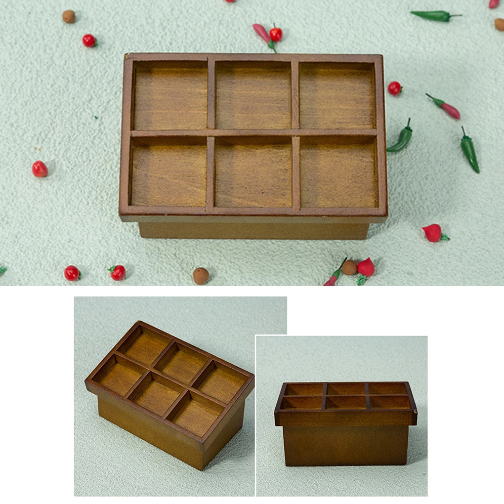 1/12 Dollhome Kinderen Speelgoed Miniatuur Meubels Groenterek Winkel Decoratie Supermarkt Accessoire Licht Hout Kleur