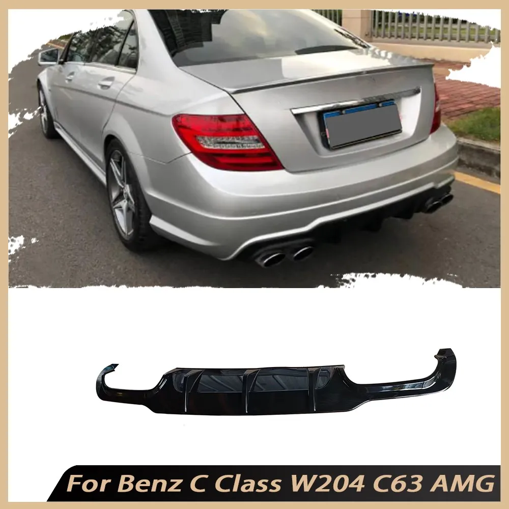 

Gloss Black Rear Bumper Diffuser Spoiler Car Accessories for Mercedes Benz C Class W204 C63 AMG 2012 2013 2014 Body Kits