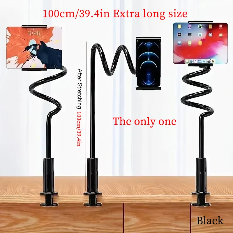 100cm Phone Holder Stand Lazy Bracket Headrest Bed 360 Flexible Long Arms Clamp Mount For iPhone Samsung and 3.5~6.7\