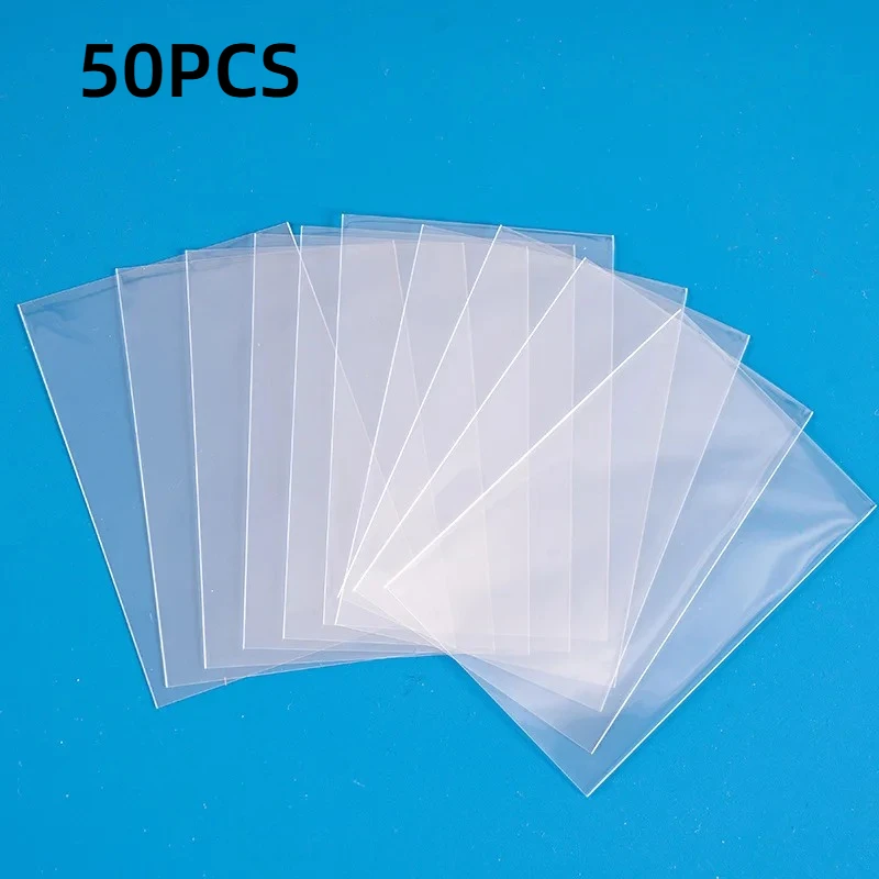 50Pcs Transparent Korean Kpop Card Sleeve with Protective Film Clear Card Holder Full Cover Idol Photo Game Card Cover 35PT