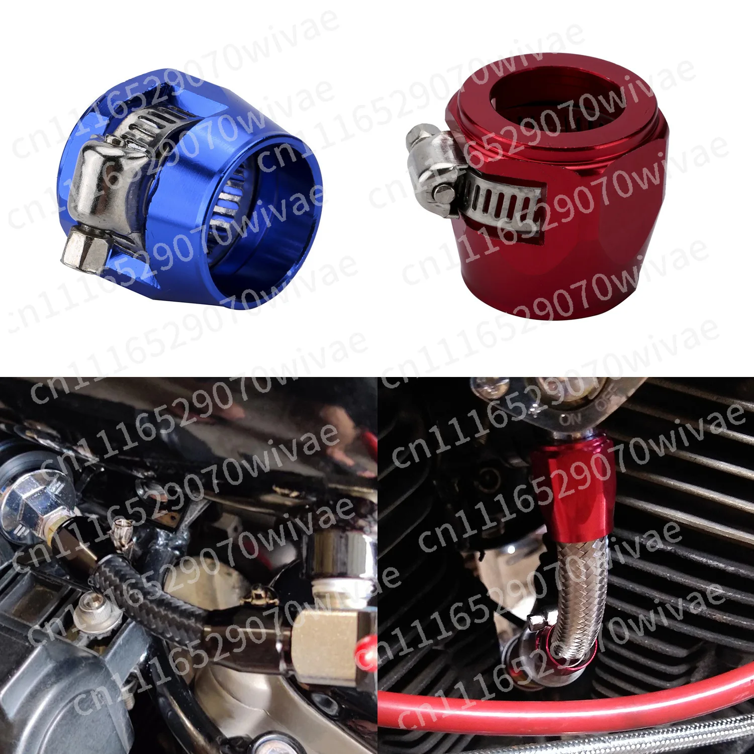 Aluminum Hose Clamp, AN4-AN12 Fuel Hose Fastener, Radiator Modification Clip, Hose Finishing Tool for Auto Fluid Line