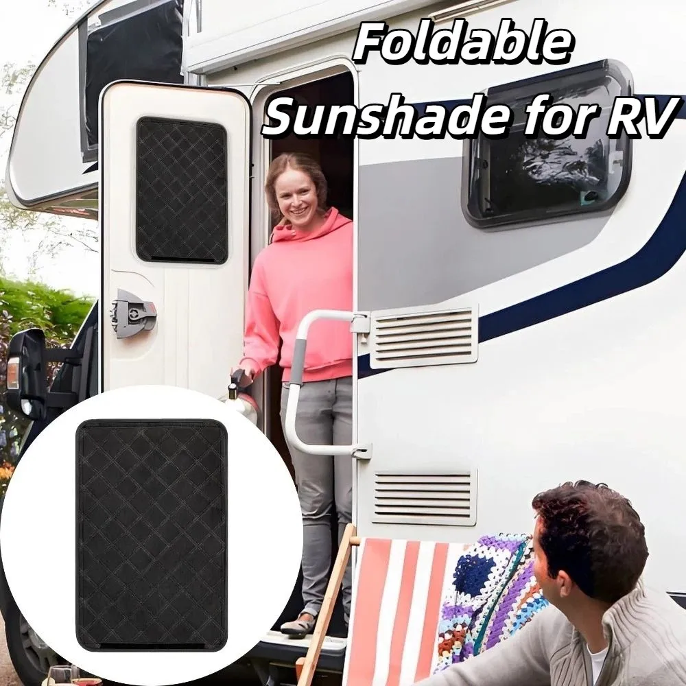 Foldable RV Window Shade Thickened Oxford Waterproof Blackout Window Cover Full Blackout Heat Insulation Door Window Shade