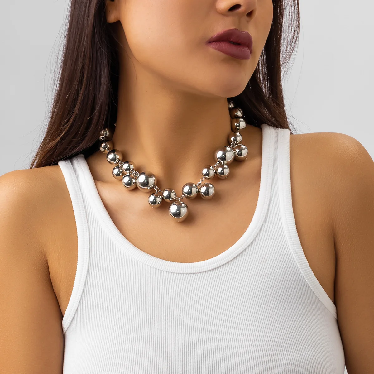 DIEZI Personalized  Punk Tassel Necklace Bracelet For Women Party Vintage Fashion Imitation Pearl Beads Collar Neck Jewelry