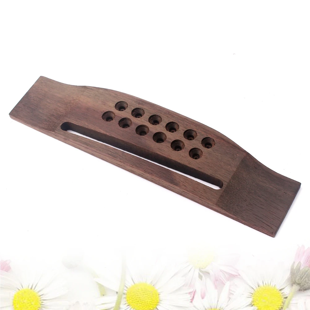 

Saddle Thru Slotted Acoustic Guitar Bridge for 12-String Folk Acoustic Guitar Replacement Parts GO211