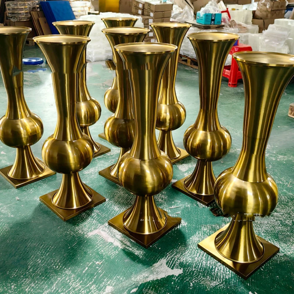 

4-14 шт. 100 см Золотые металлические подставки-люстры для цветов, стойки для центральных композиций на столы, свадебный декор