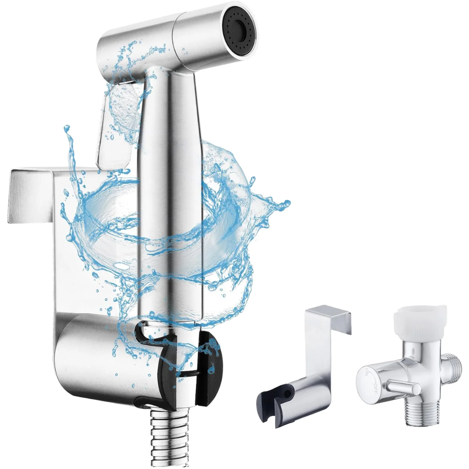 

Luxury Gray Wall Mounted Stainless Steel 304 Handheld Toilet Bidet Sprayer Set