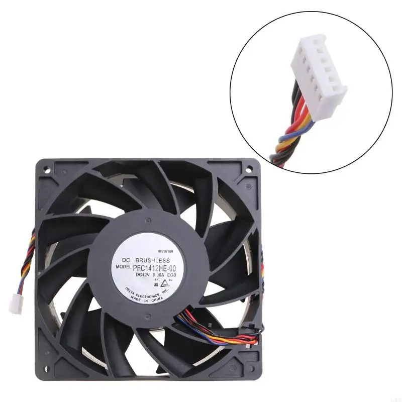 

A3PC 140x140x38mm 12v Ball Bearing Fan for Delta PFC1412HE-00 140mm High 7000RPM