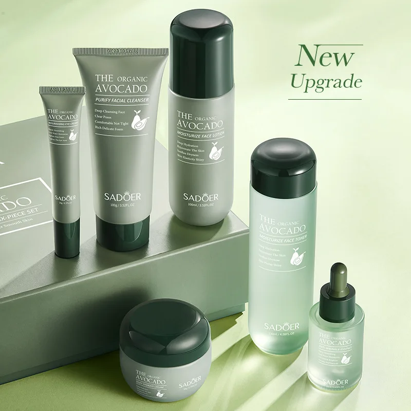 6PCS Organic Avocado Moisturizing set Mild And Comfortable Soothing Nourishing Suitable For Various Skin Types