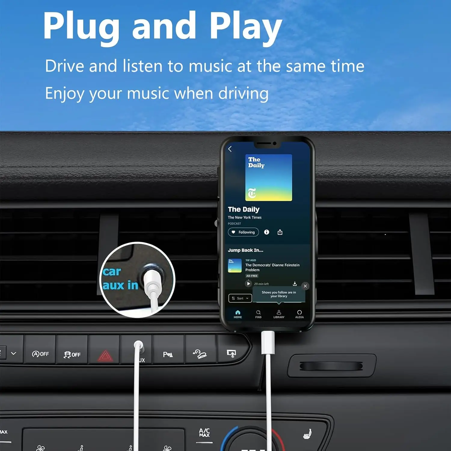 10개입 스테레오 USB C to 3.5mm 오디오 AUX 잭 케이블 3.3피트 아이폰 15/15 프로 맥스, 삼성 갤럭시 S23, S22, 노트 20 호환