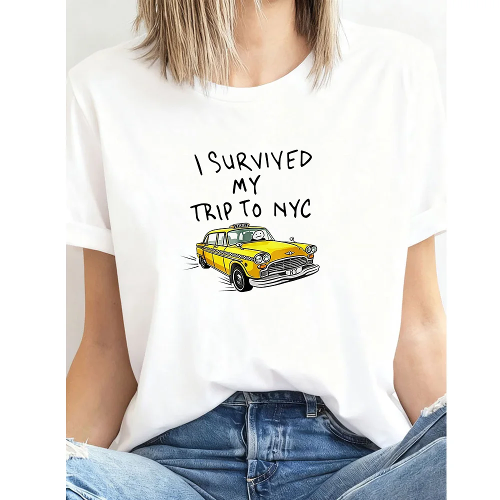 I Survived My Trip To NYC T Shirt New York City Yellow Taxi Shirt Woman Man Summer Cotton Graphic T Shirts Adult O-neck Tops view 5