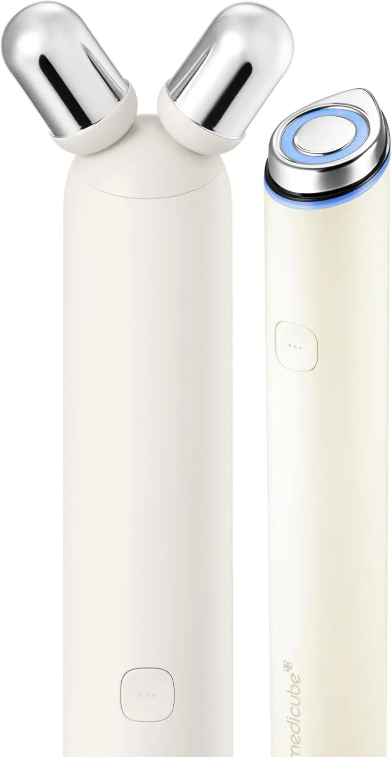 

Набор для лица Mini Booster Pro Plus: роллер и массажер | Многофункциональный массажер 2-в-1 для ухода за линией подбородка и уменьшения отеков | 3 режима вибрации, бежевый цвет