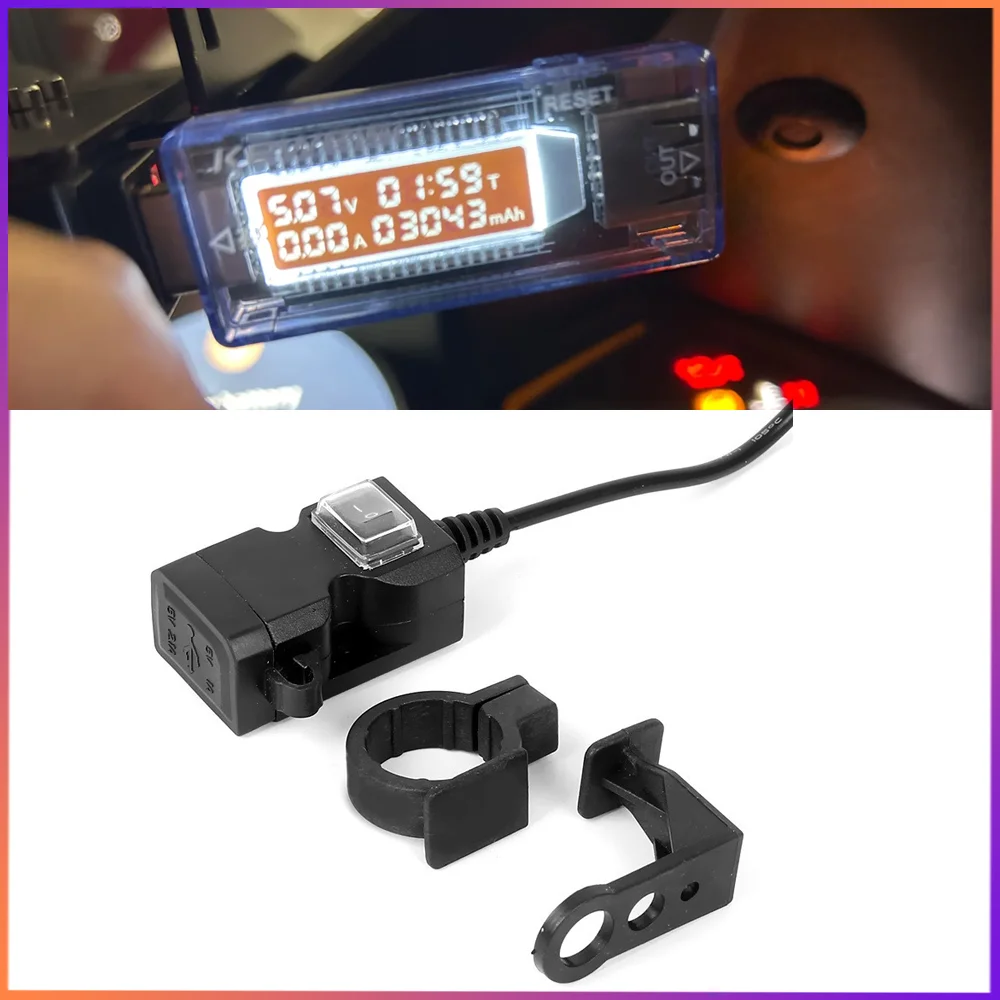 Motorcycle Handlebar Charger USB Adapter Rearview Mirror Waterproof Power Supply Socket For iPhone Samsung Huawei
