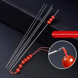 2pcs Beaded Needles With Steel Needles, Long And Thin Beaded Leads, Side Threaded Hooks And Beads For DIY Handmade Jewelry