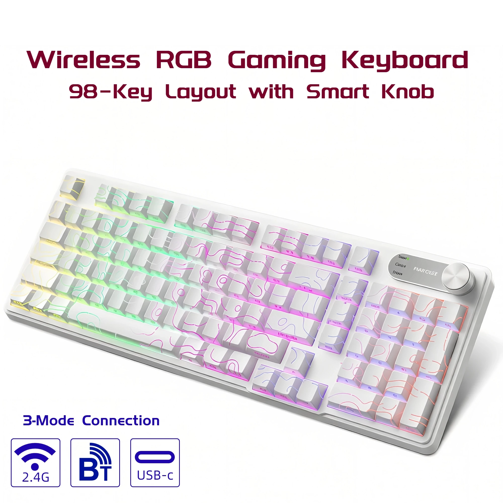 Gaming Keyboard Ip98 - IP98 คีย์บอร์ดไร้สาย RGB แบบ 3 โหมด
