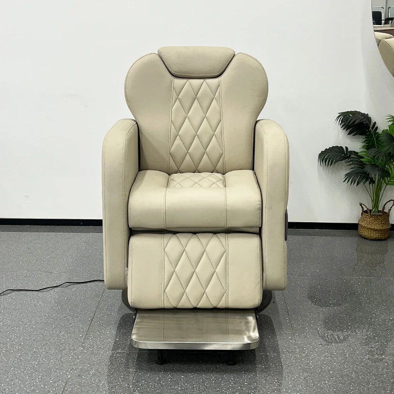 

New Electric Reclining Chair With Customizable Logo 180 Reclining Salon Chair For Salon Stores