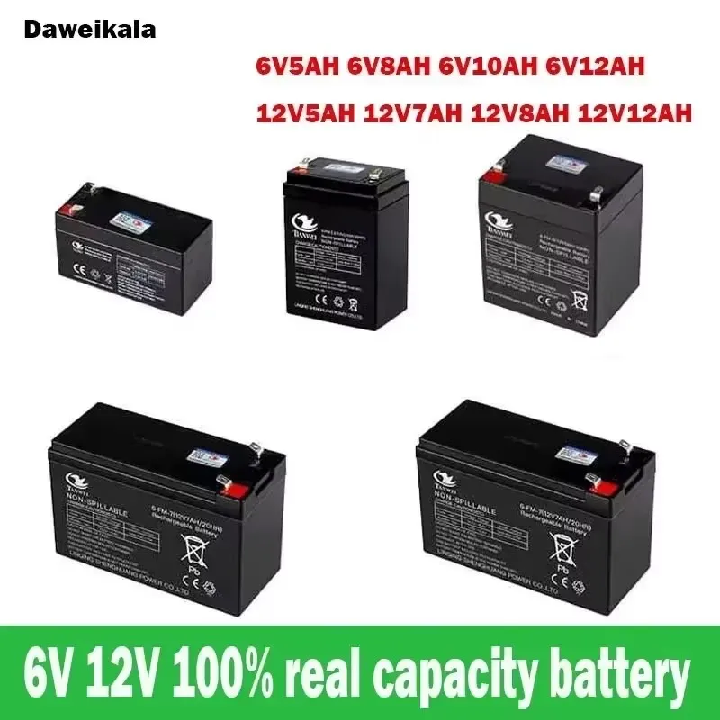 Batería recargable de 6V/12V (5Ah/8Ah/10Ah/12Ah) para vehículos eléctricos infantiles/coches de juguete/motocicletas/cochecitos de bebé-alta capacidad