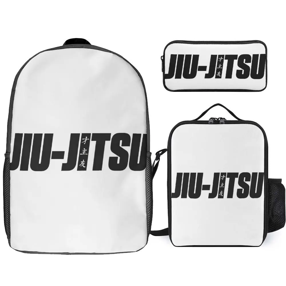 

Brazilian Jiu Jitsu (BJJ) Essential For S Firm Cozy Rucksack 3 in 1 Set 17 Inch Backpack Lunch Bag Pen Bag Summer Camps Funny Gr