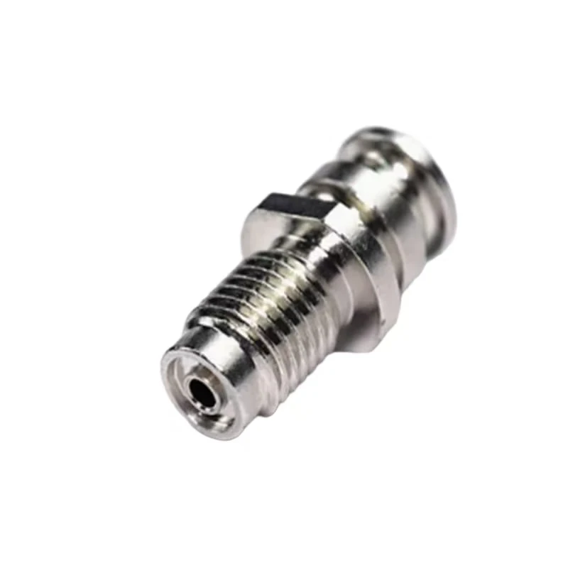 Stainless steel precision CNC machined hexagonal threaded joints Straight-through fluid connections Inner hole threaded joints