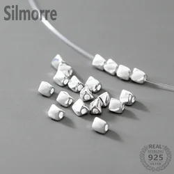 6pcs 925 Sterling Silver Triangle Spacer Beads for DIY Bracelet Necklace Making Fine Jewelry Finding